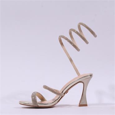 Una Healy Maneater Twist High Heel - Gold Sparkle